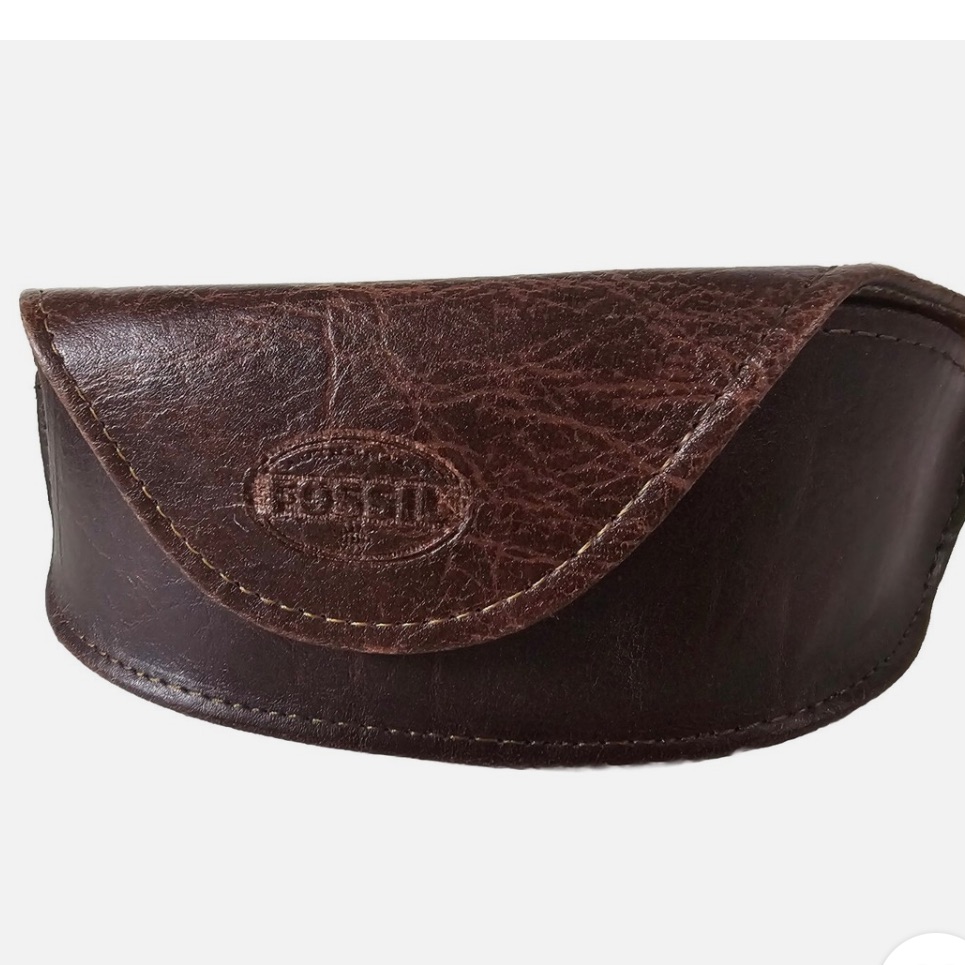 Fossil  Dark Brown Leather Sunglass Case